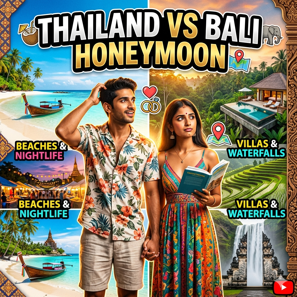 Thailand vs Bali for honeymoon from Pitampura Delhi
